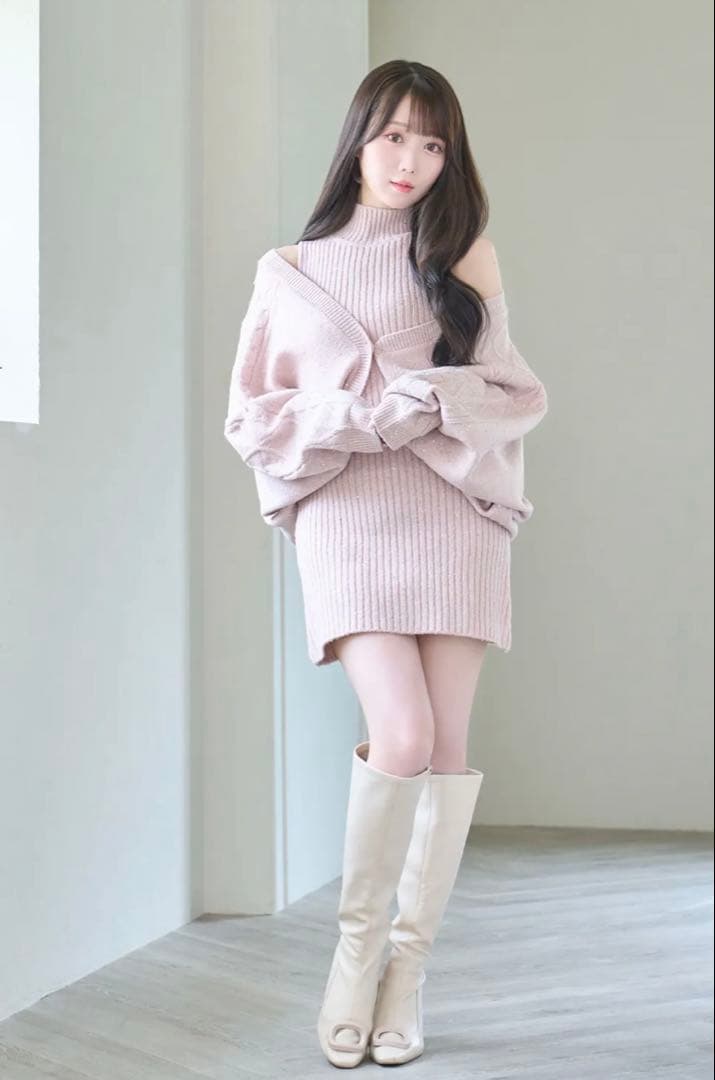 ロゼミューズ Glitter knit o/p set