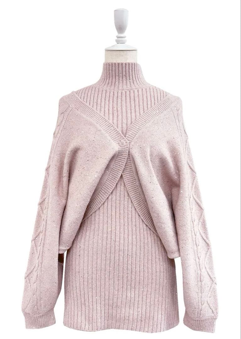 ロゼミューズ Glitter knit o/p set