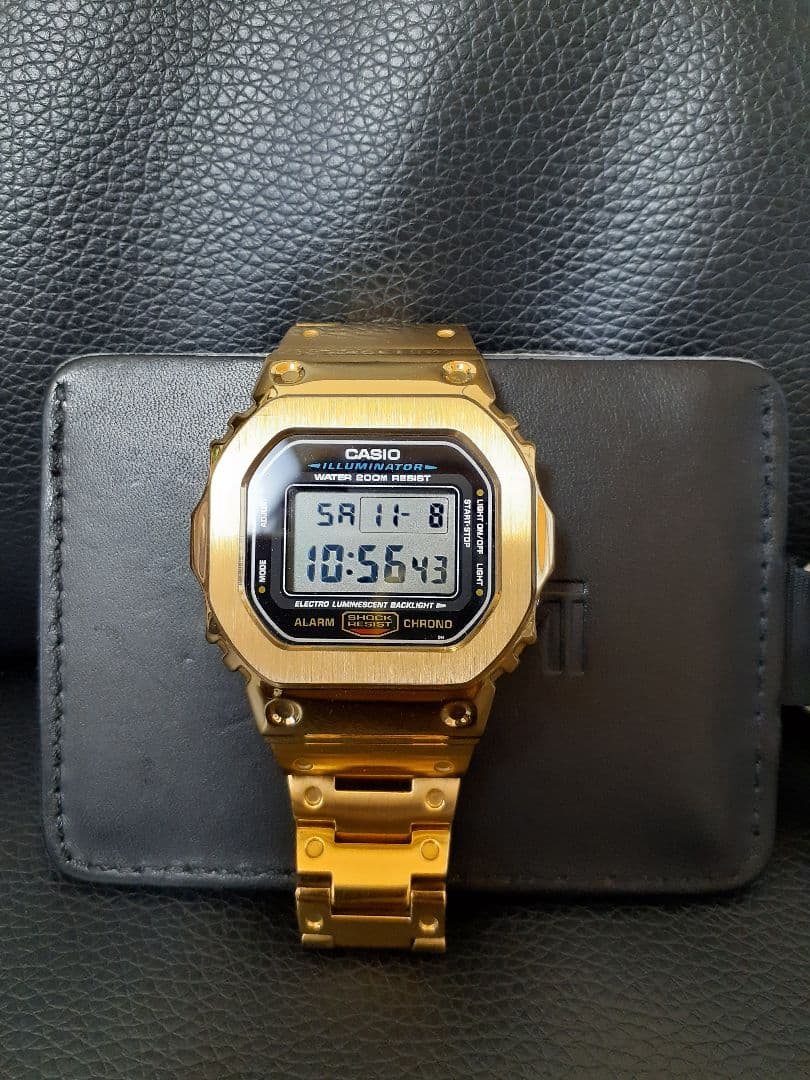 美品稼働☆G-SHOCK DW-5600E☆スピード フルメタルカスタムゴールド