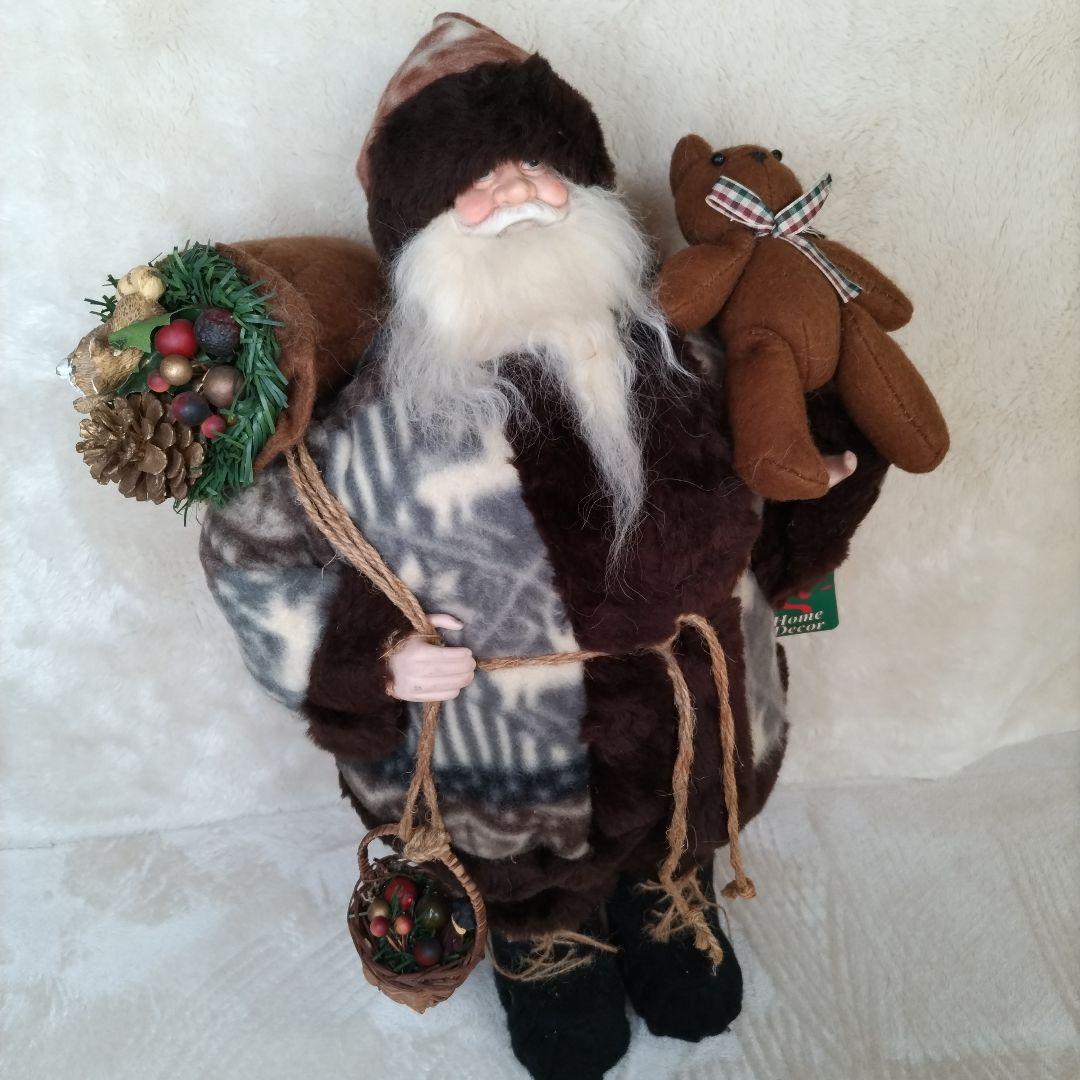 ウ\"ィンテージ　90'　優しい顔のサンタクロース　ノルディック柄マント