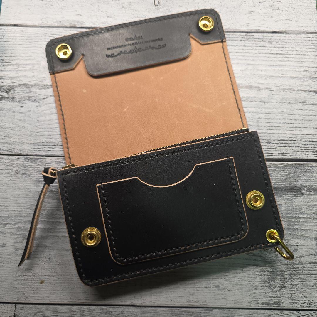 トラッカーウォレット　ミドル【MW茶芯丘染め】3層ver