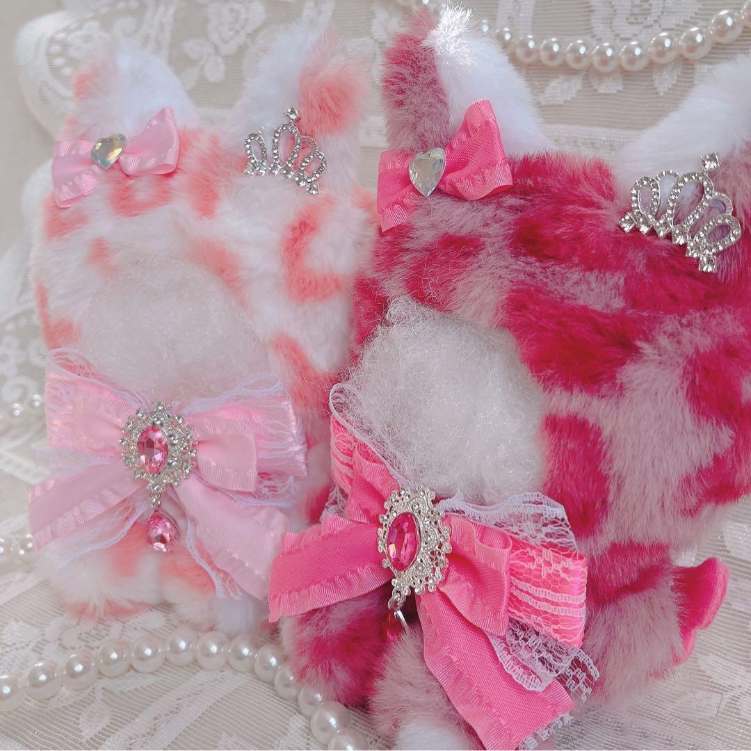 b.202 ぬい服 12cm ちびぐるみ 着ぐるみ おすわり ピンク系狼セット