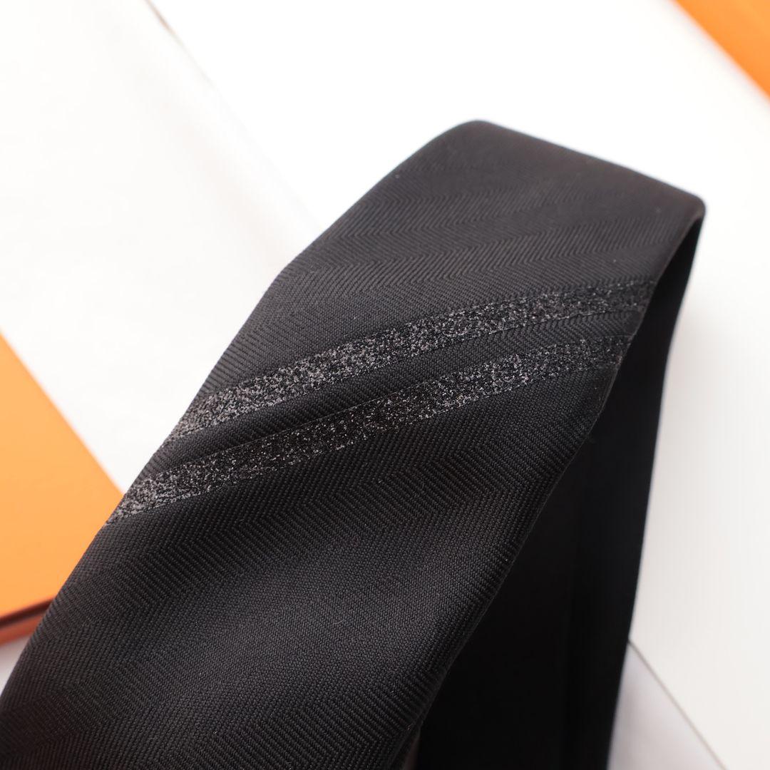 未使用 エルメス HERMES ブラック ネクタイ