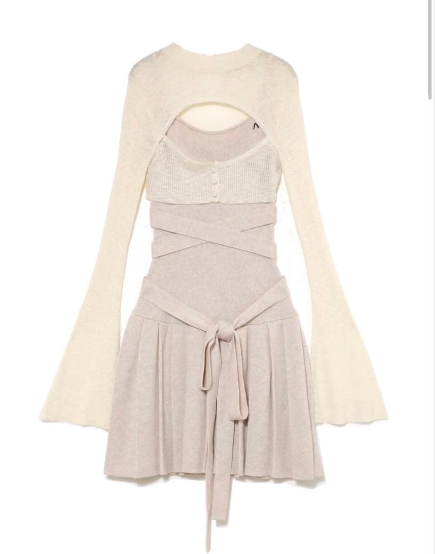 andmary Mimi ribbon mini dress アンドマリー