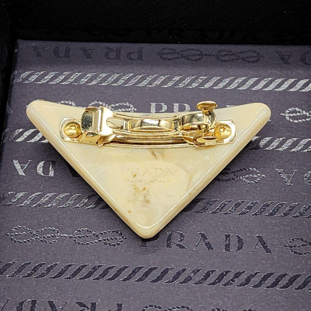 【Mogami】 プラダ　三角ロゴ　バレッタ　ラインストーン　付属品付き