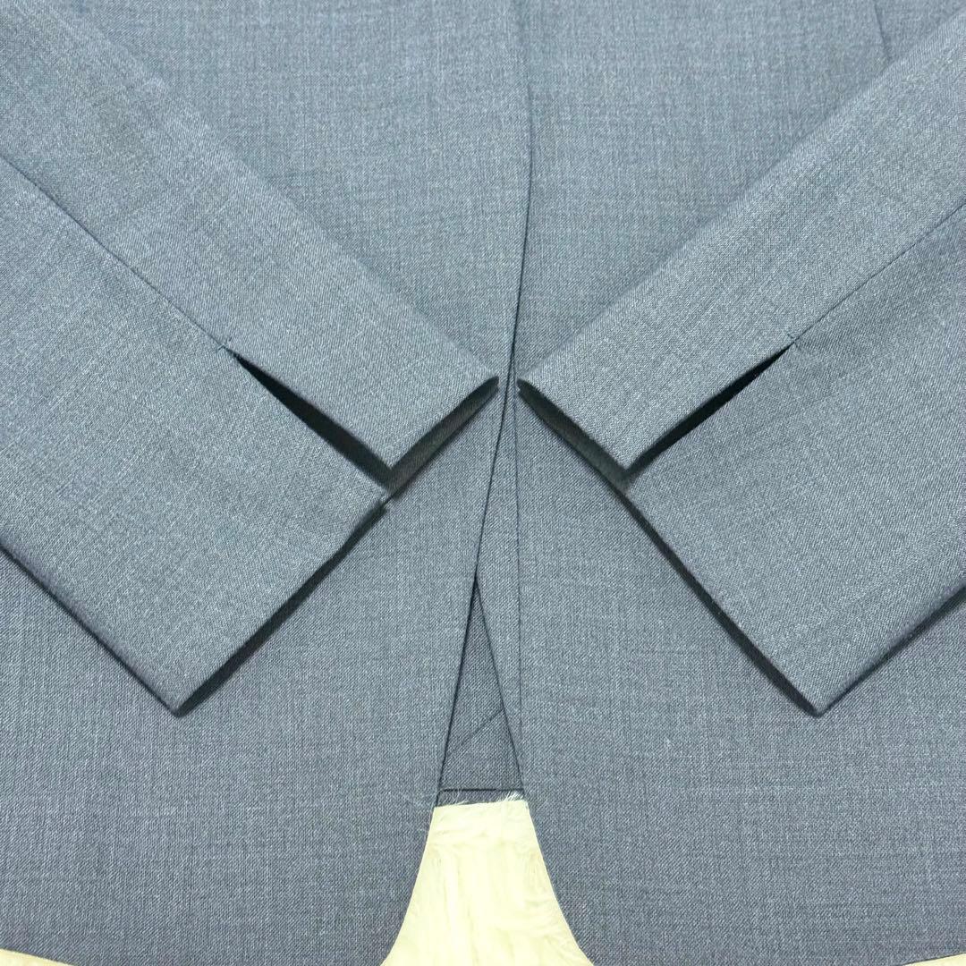 グリーンレーベルリラクシング ネイビー スーツ セットアップ ノーカラー パンツ