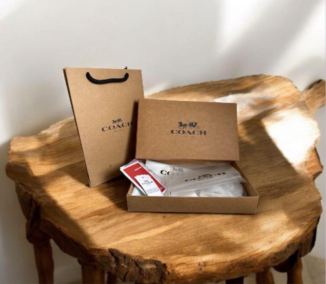 COACH ダークブルー 二つ折り財布