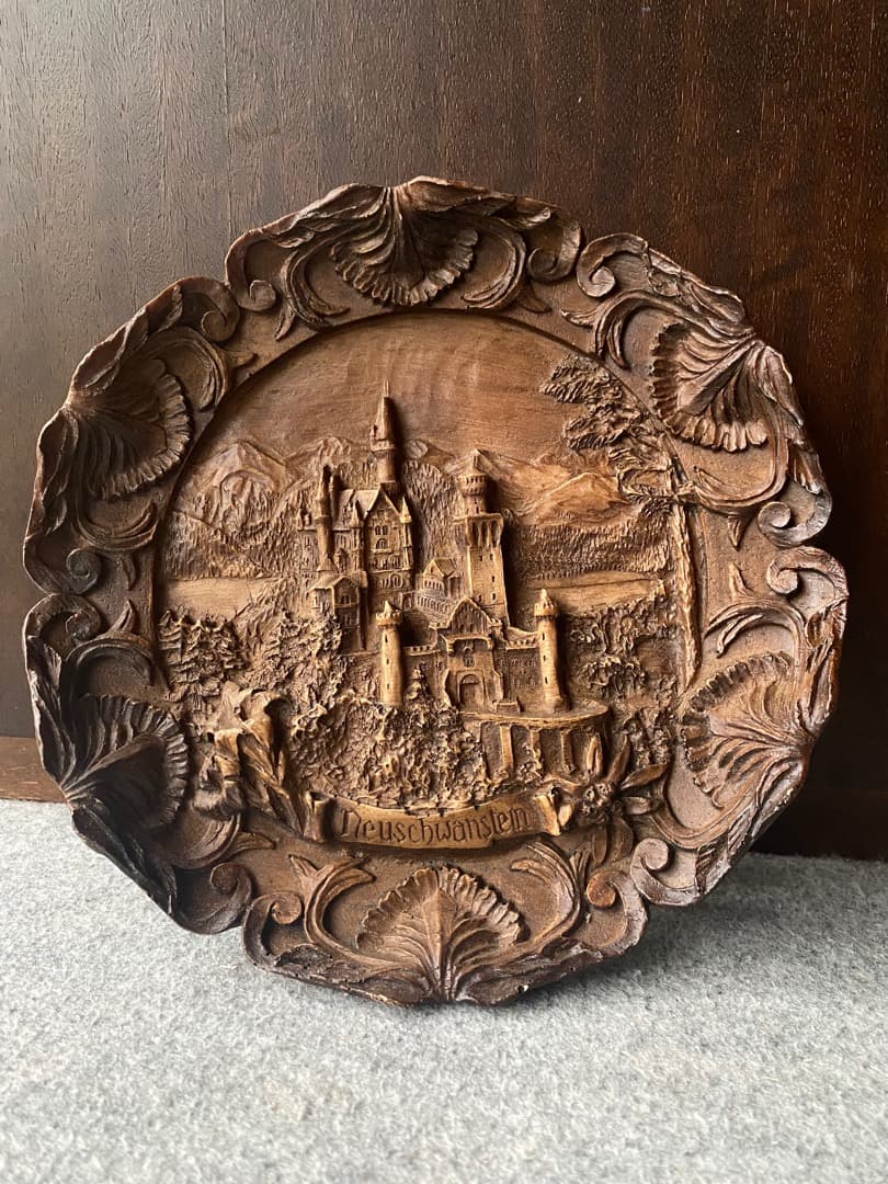 ノイシュヴァンシュタイン城 木彫壁掛け neuschwanstein castl