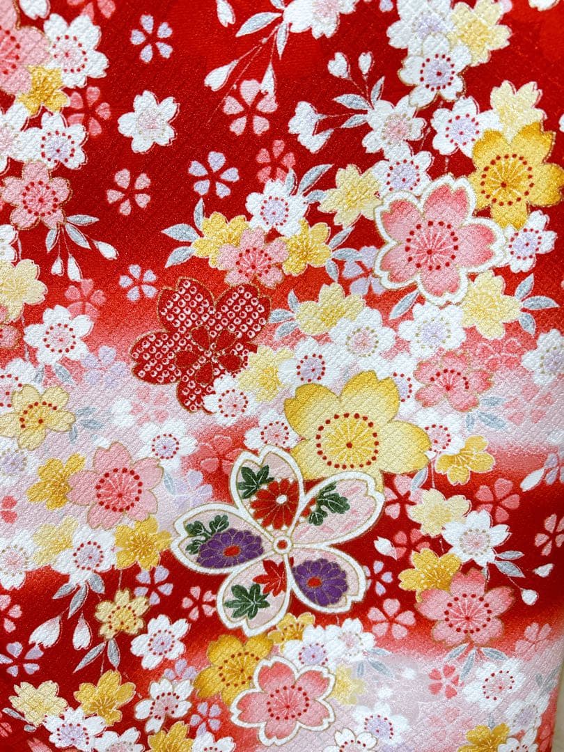 正統派赤系♡七五三　7歳　女の子　セット　一式　ゴールド　ピンク