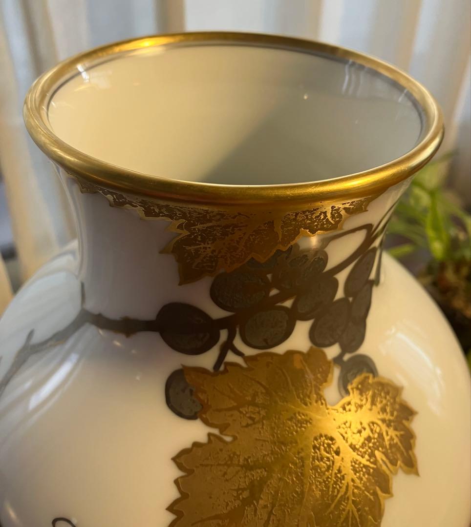 大倉陶器　金蝕ぶどう　花器　36㎝