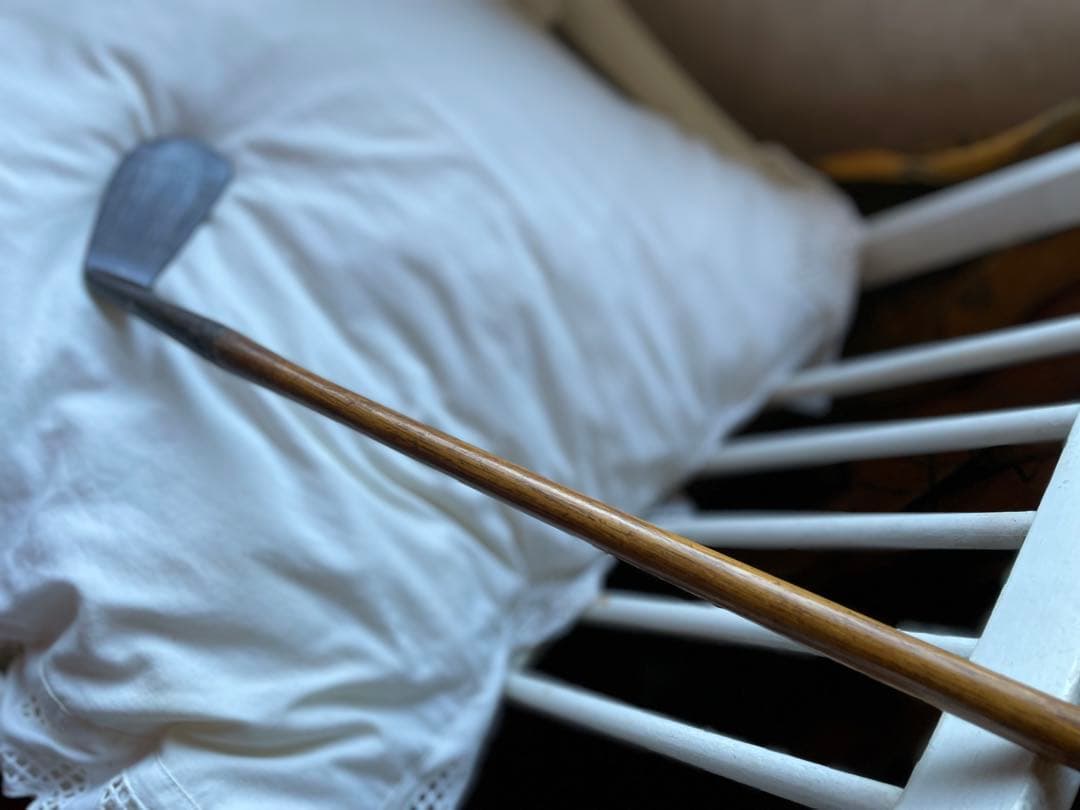 アンティーク　木製　ゴルフ　クラブ　ヒッコリー　アイアン　A　100年　アメリカ