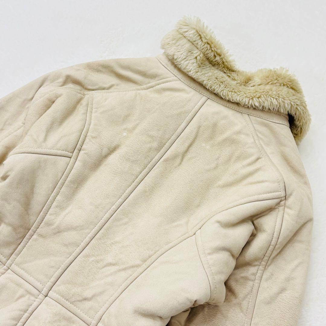 アルマーニエクスチェンジ　ムートン　ジャケット　レザー　ファー　ベージュ　XS