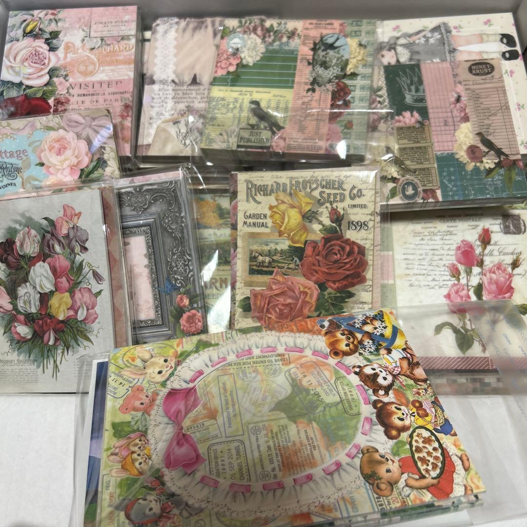 海外メモ　新品とおすそ分け用未使用品中古、多種類大量まとめ売り⭐️花柄多め、人物も