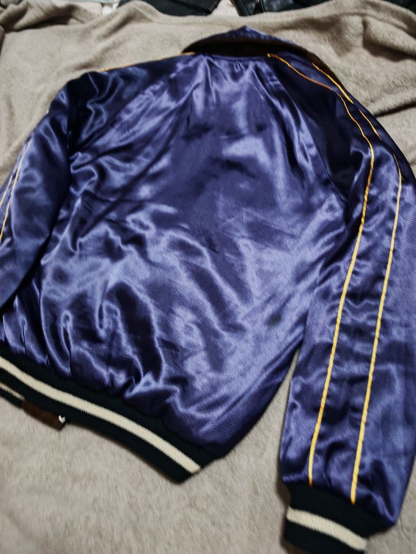 美品 テーラー東洋 ２面用 okinawa 別珍 スカジャン スカル サテン