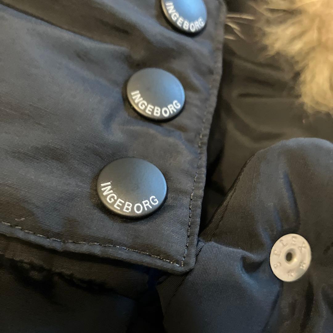 インゲボルグ　ファー付きブラックダウンベスト