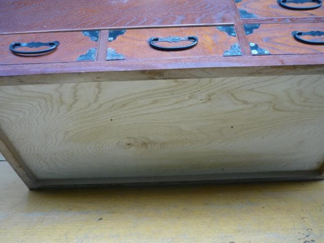 長火鉢　ケヤキ材　美品　肉厚銅板の落とし　天板蓋付き