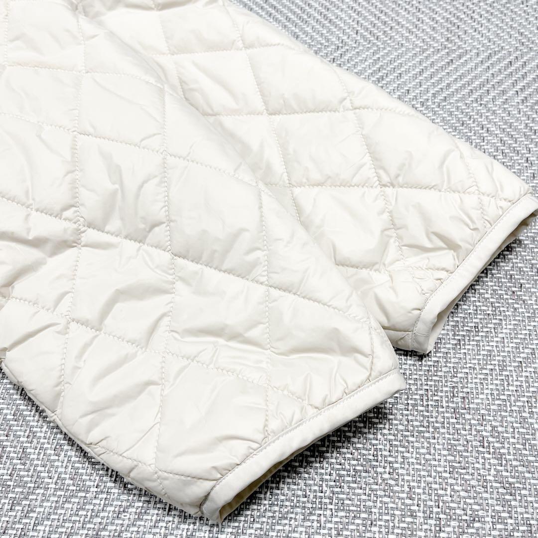 23区 中綿 リバーシブル ショート アウター キルティング ダウン アイボリー