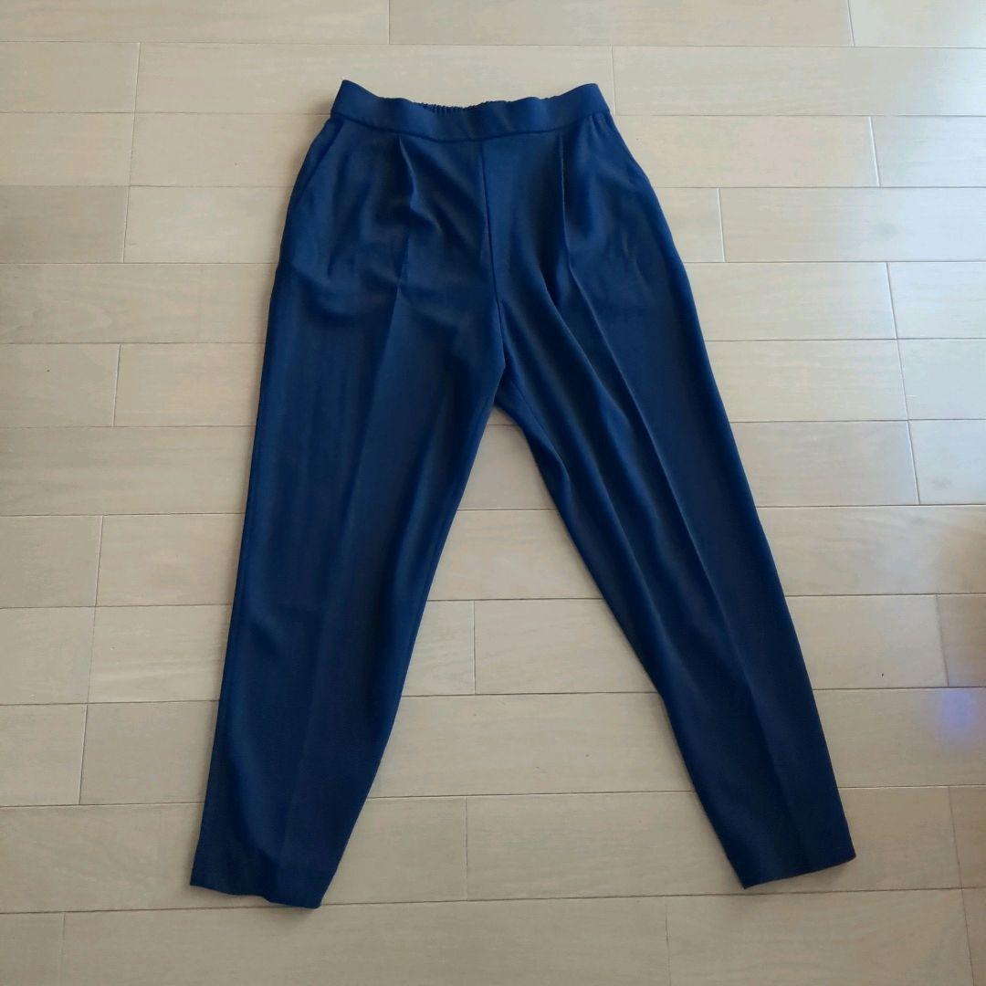 ◆限定◆GLOBAL WORKスゴラクカットブラウス・パンツ3セット　ネイビーＬ