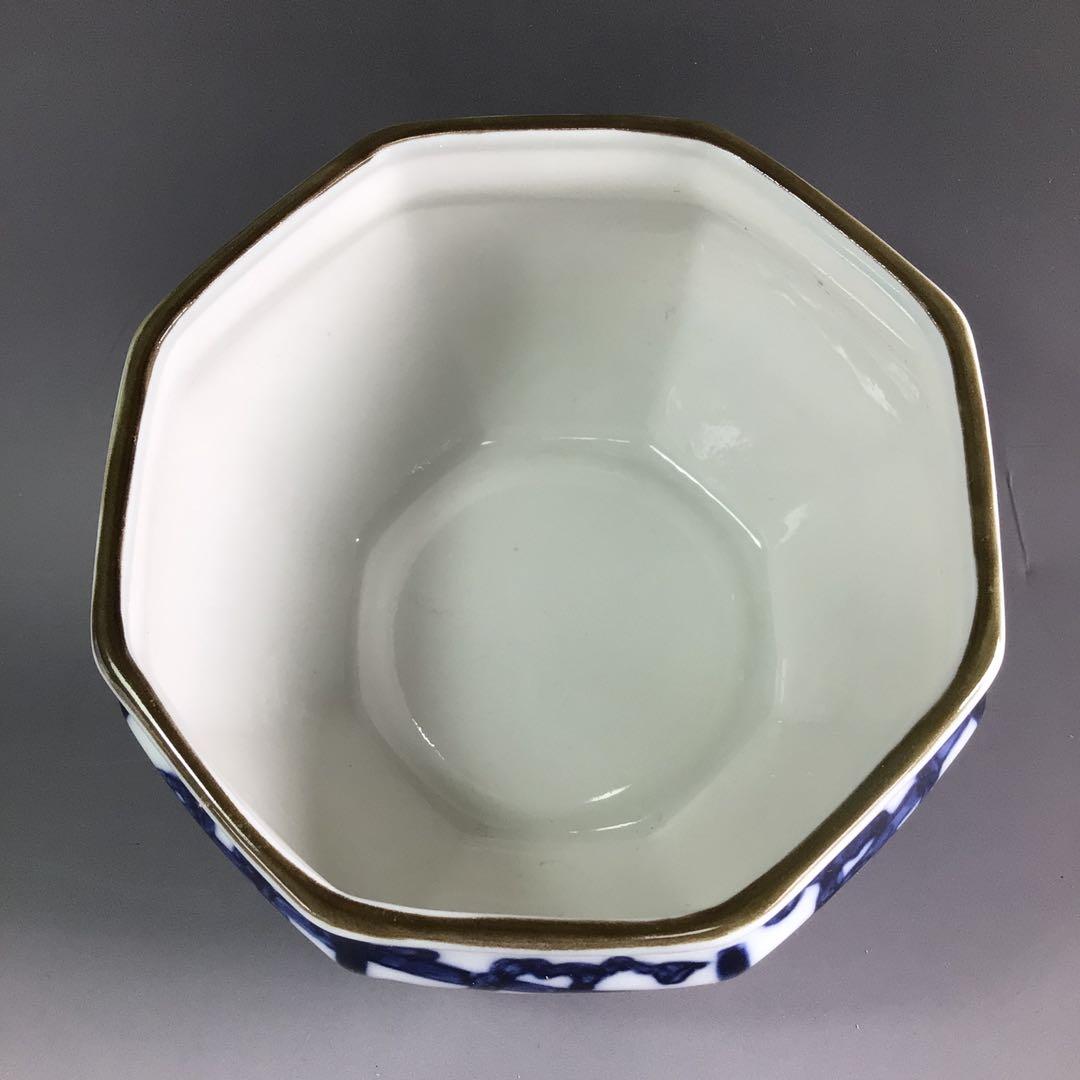 Ｐ８２６　皆具　『鈴木康月造』『染付ぶどう棚絵』　共箱　茶道具