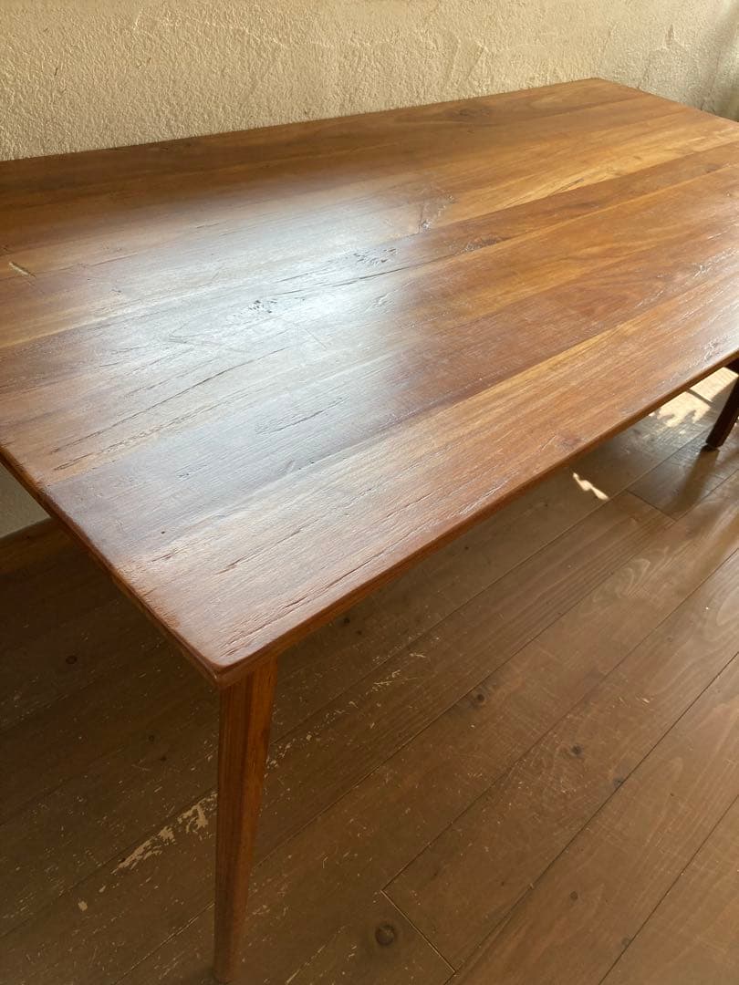チーク材　ダイニングテーブル　6人掛け　オイル仕上げ　ヴィンテージ