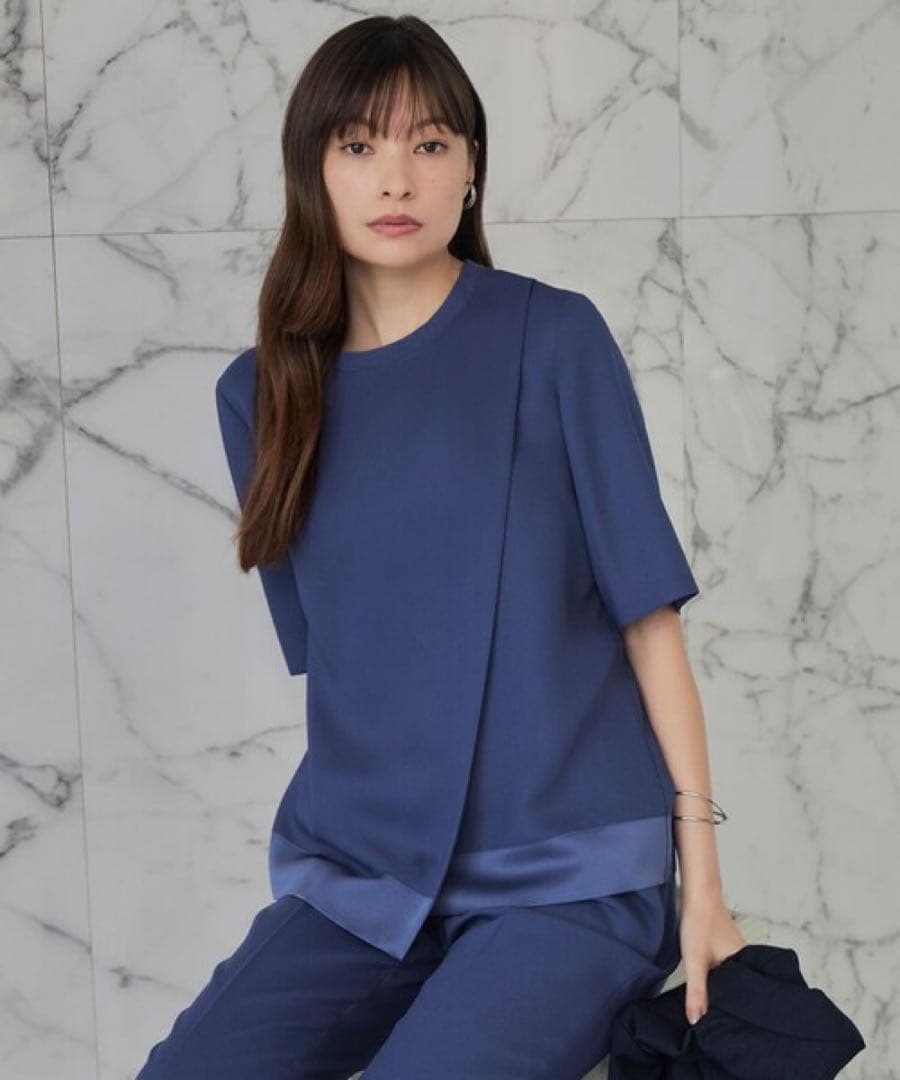 ICB【新品】24ss UVケア FluidBackSatin Tブラウス