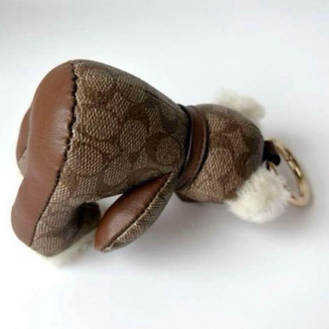 ★ れん ★COACH バッグチャーム　クマ　レザー　シグネチャー　ファー