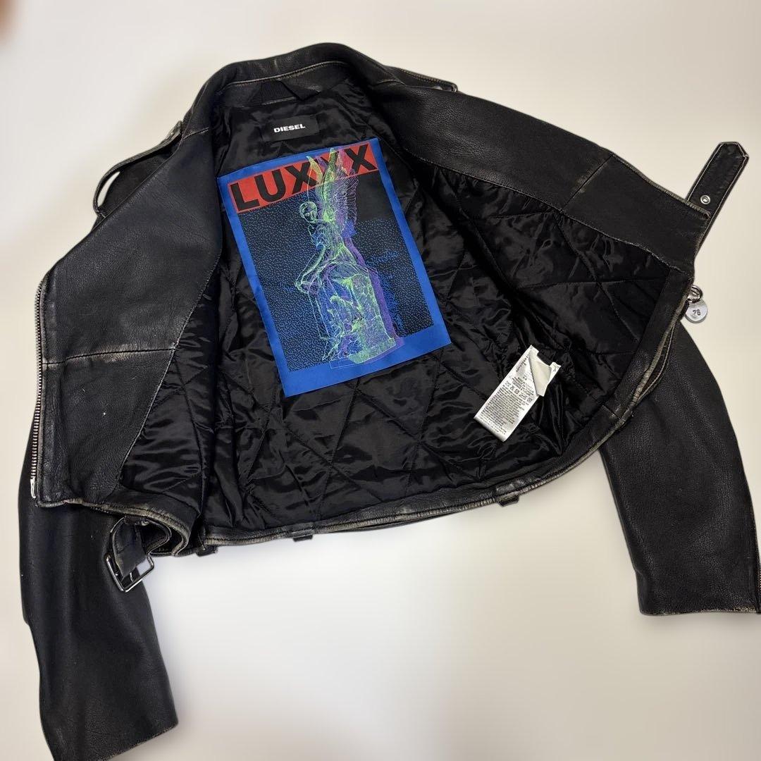 DIESEL ブラックレザーライダースジャケット