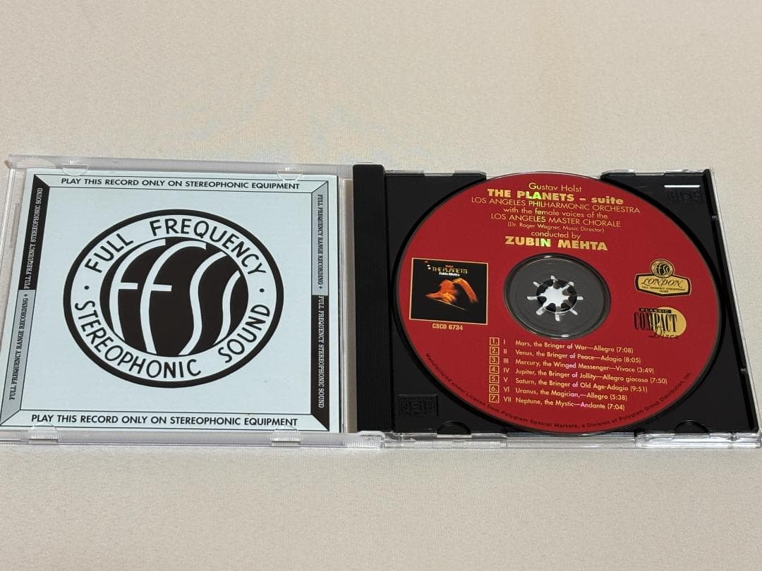 GOLD CD◇ホルスト 惑星組曲/ズービン・メータ CSCD6734◇S14M