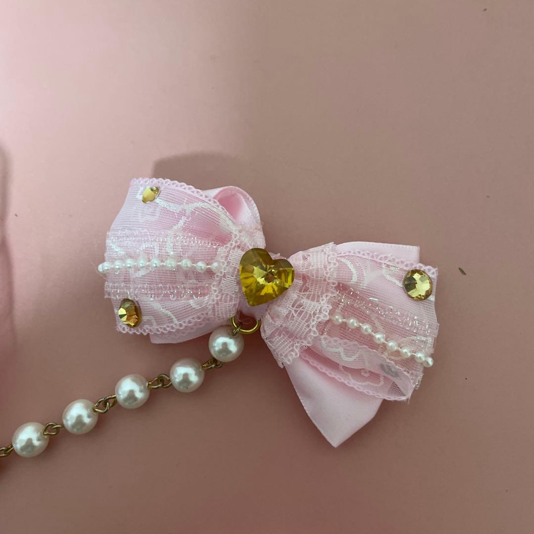 ラパフェ⭐︎バラとピンクレースリボンの姫系髪飾り⭐︎美品⭐︎姫ギャル⭐︎コスプレ小物