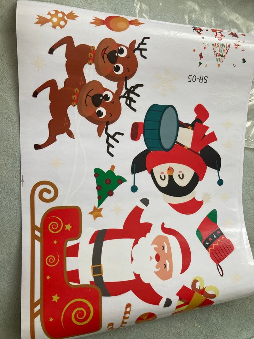 クリスマス ウォールステッカー 窓ステッカー 35ｘ50cm 4枚セット