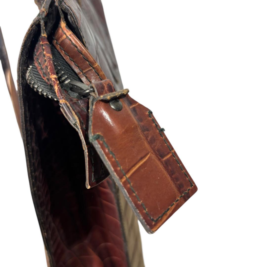 FURLA　vomo クロコ型押し トートバッグ 大容量 ボルドー　フルラ