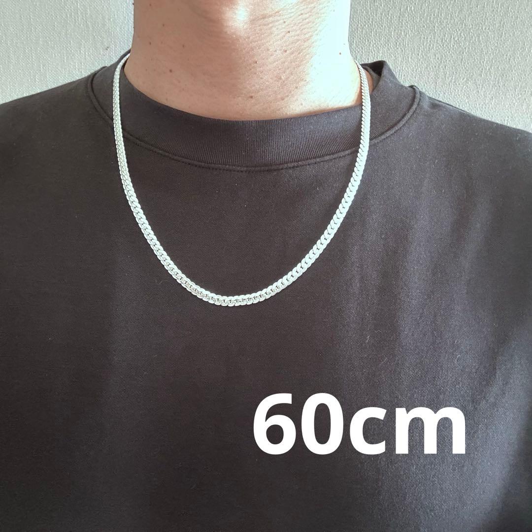 10本シルバー925 ツイスト　喜平チェーンネックレス　幅広　60cm