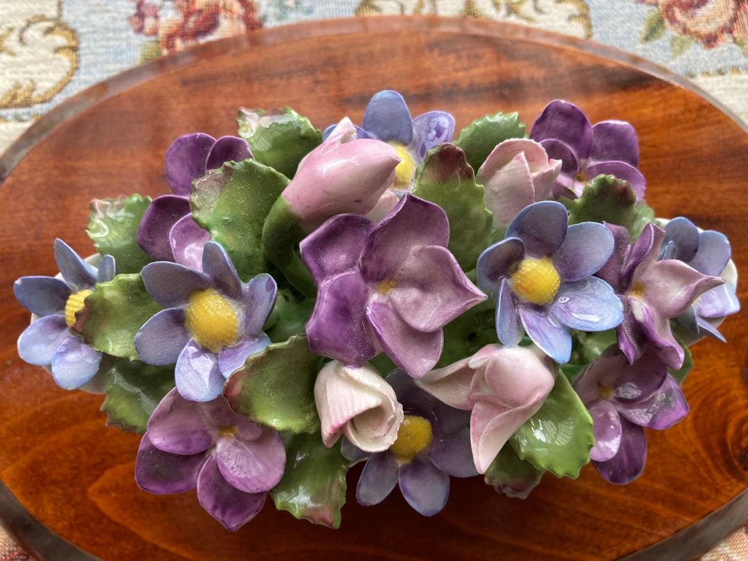 英国エインズレイ フラワーブーケ 陶花 オブジェ