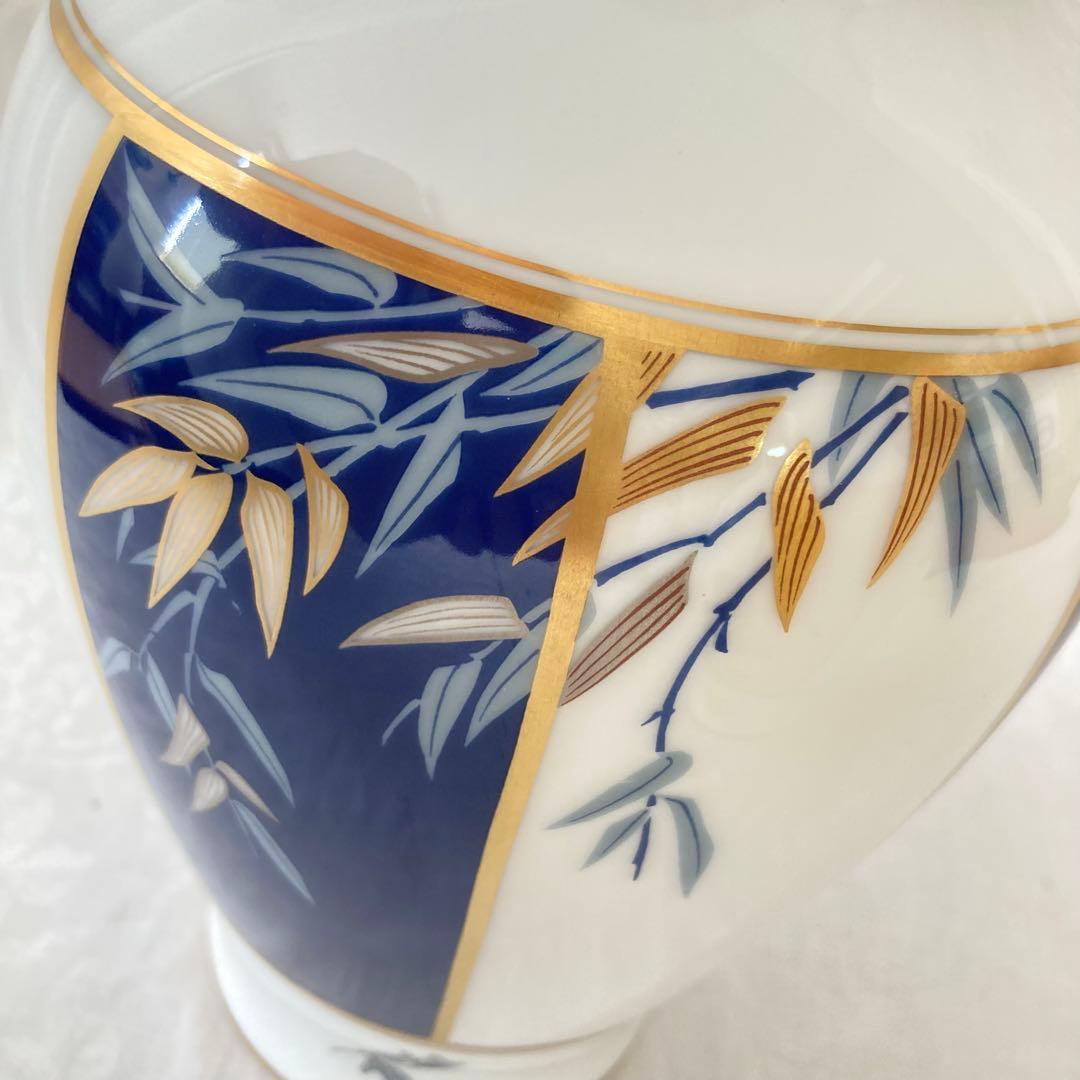 【大倉陶園】フランクリン ポーセリン 四君子之内 竹 花瓶