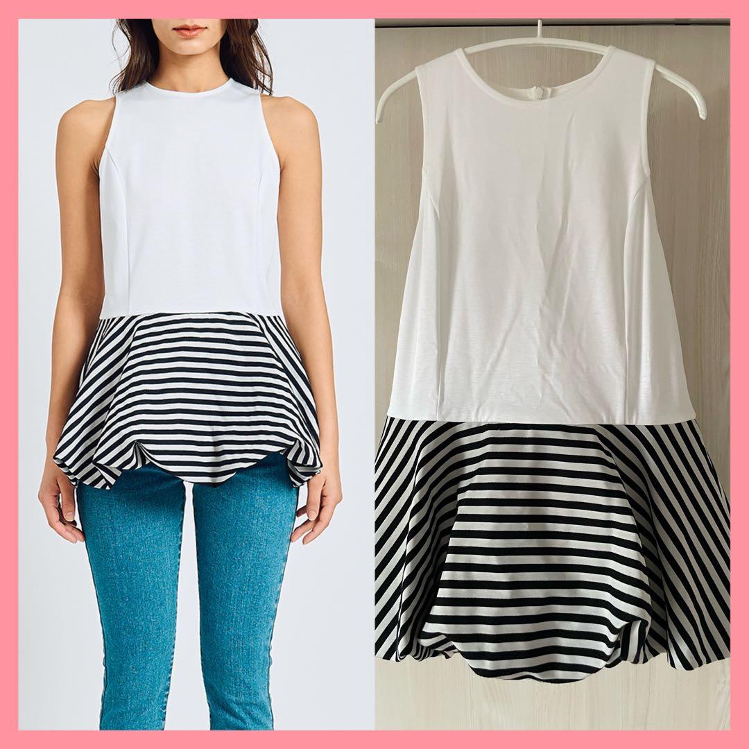 【新品】bordersatbalcony BALLOON PEPLUM TANK