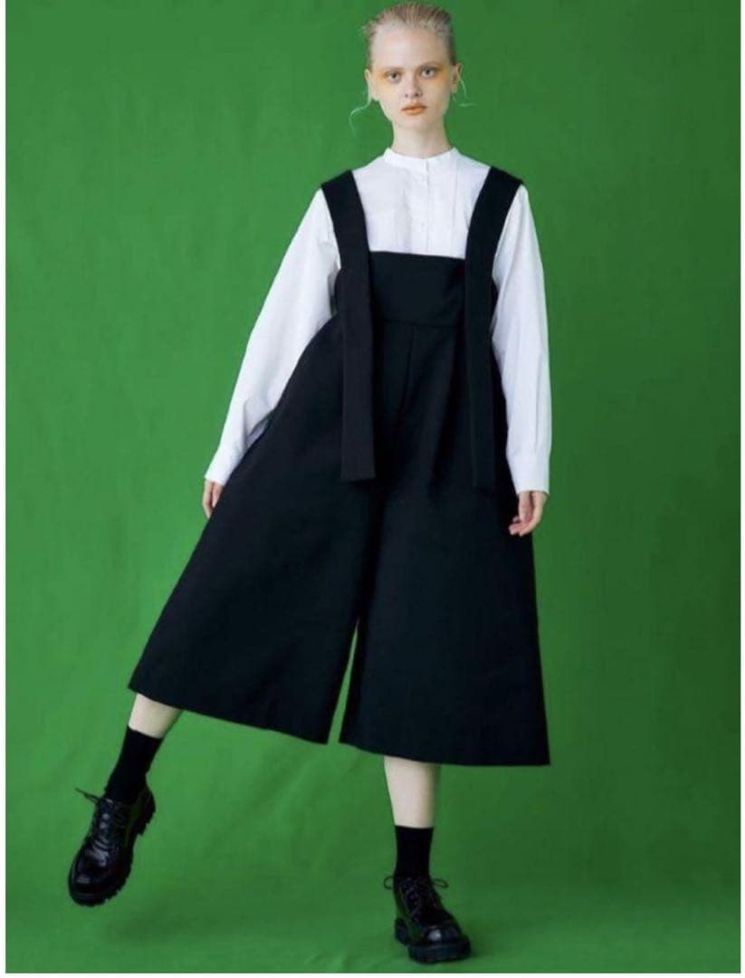 ENFOLD WIDE-CULOTTES OVER-ALLS グレー