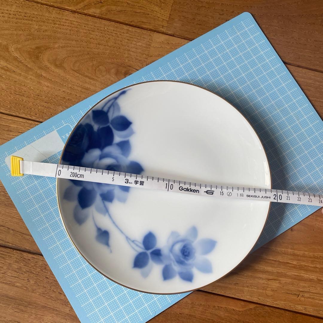 大倉陶園 デザート皿　2枚セット ブルーローズ 8011