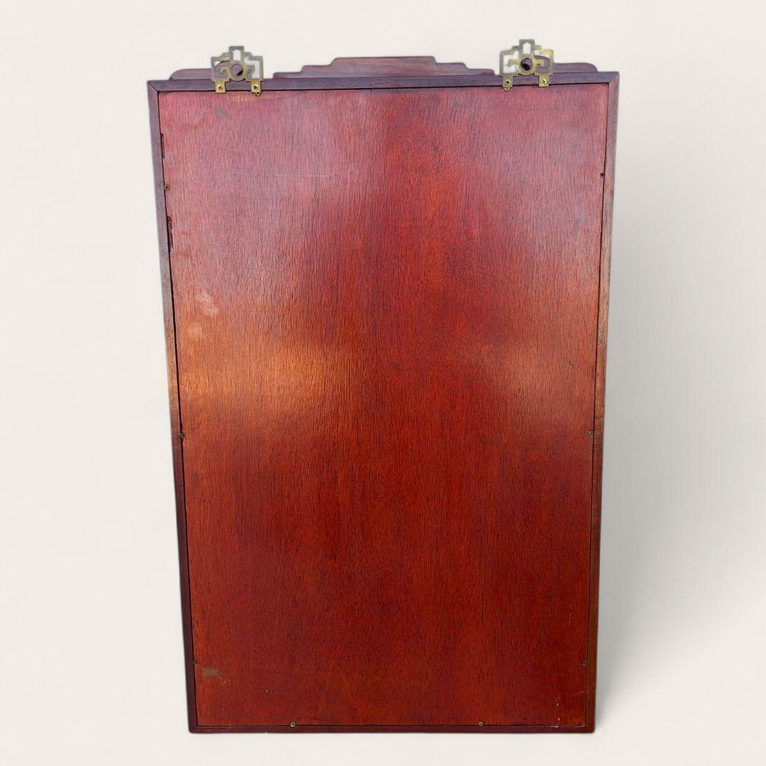 唐木 壁掛け飾り棚 ガラスキュリオ 中国家具 花梨調 77cm