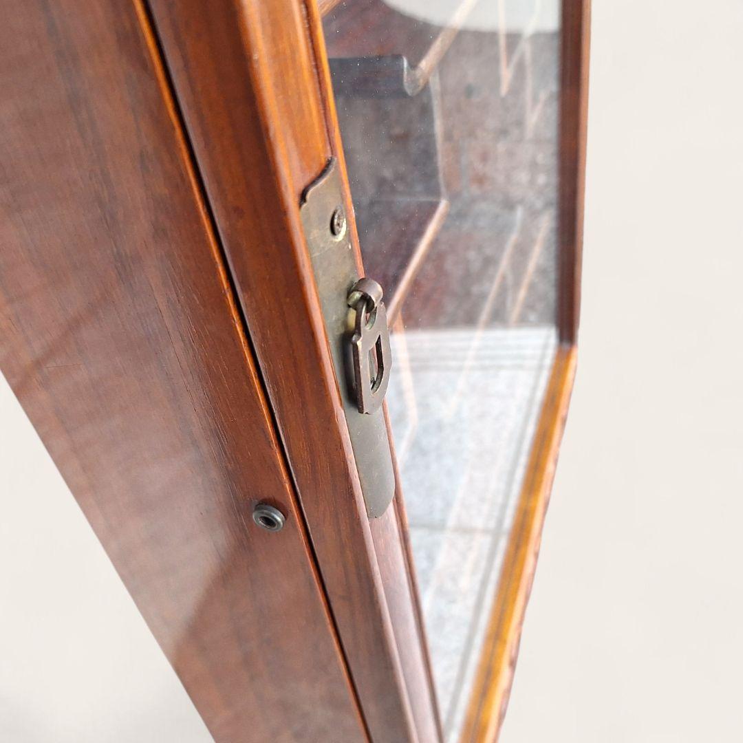 唐木 壁掛け飾り棚 ガラスキュリオ 中国家具 花梨調 77cm