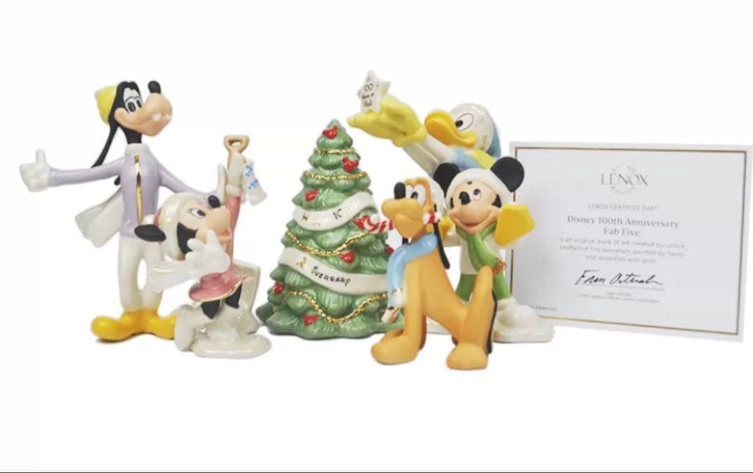 美品　LENOX レノックス ディズニー100周年記念フィギュア 5個セット