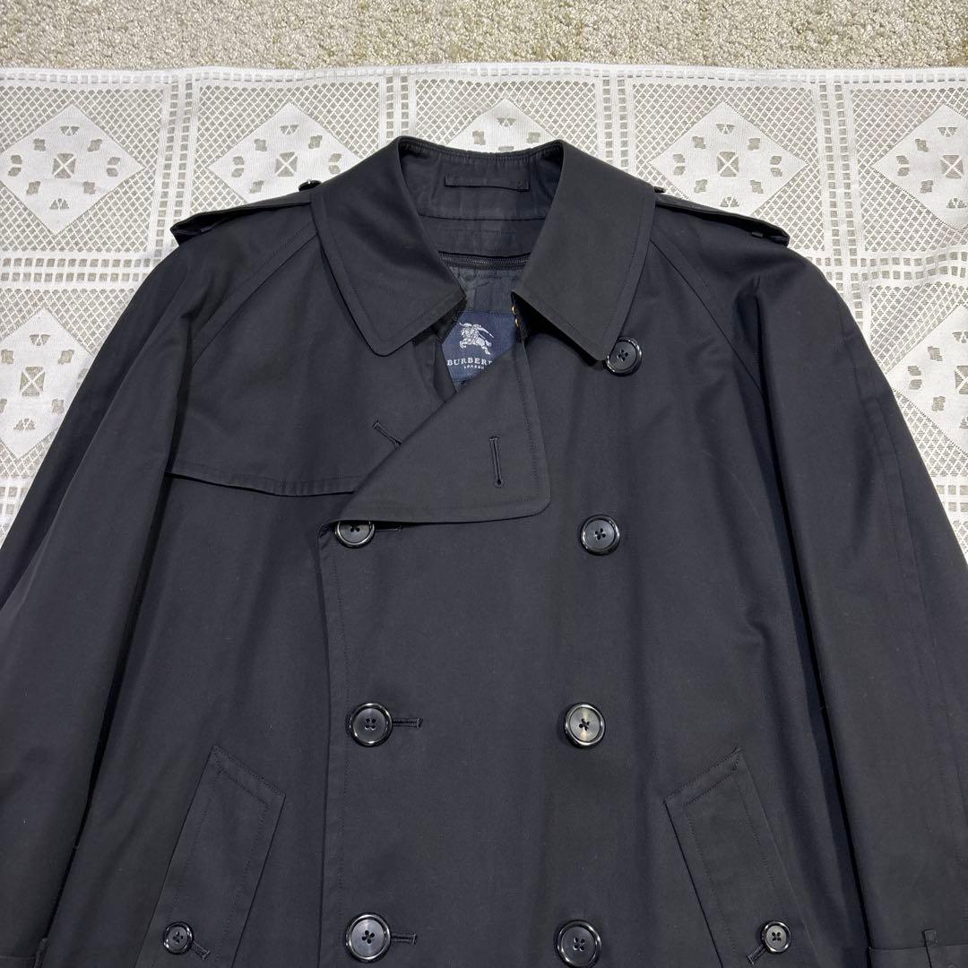 [美品]バーバリーロンドン　ブラック トレンチコート ダブル Burburry
