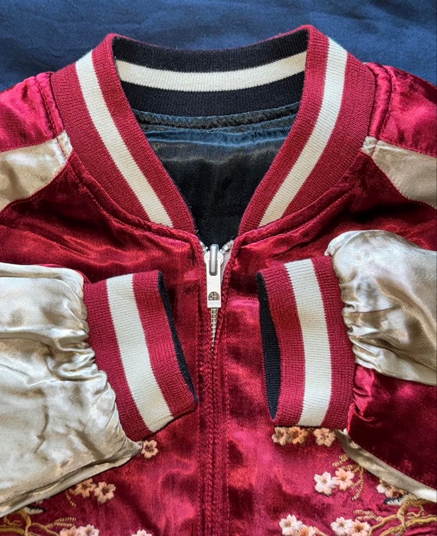 ★未使用！ピンボール 名作リバーシブルスカジャン 風神雷神/鯉に桜