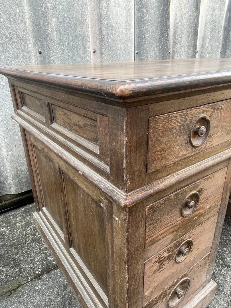 アンティーク/古道具/無垢材/両袖机/書斎机/分解式/作業台/デスク/店舗什器