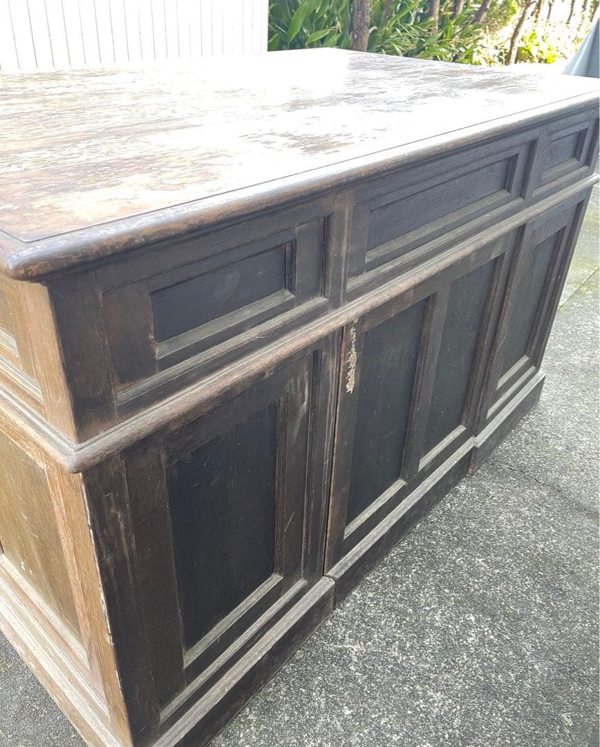 アンティーク/古道具/無垢材/両袖机/書斎机/分解式/作業台/デスク/店舗什器