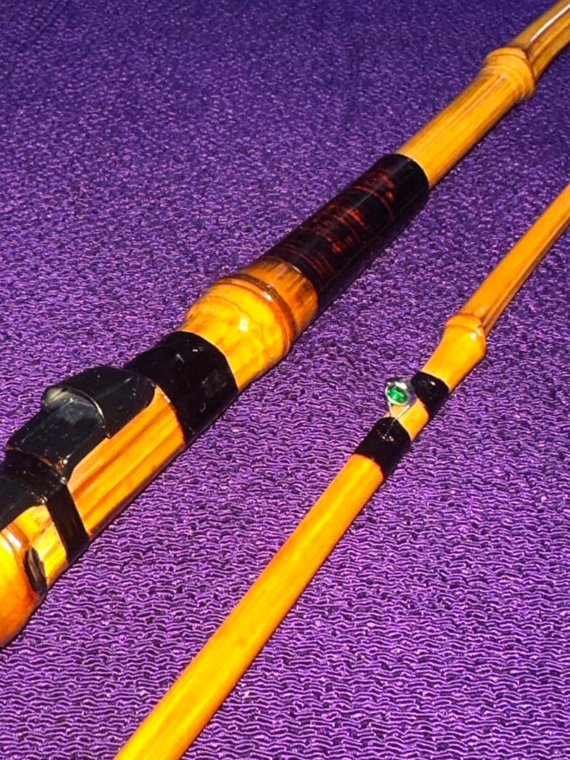 超極細穂先、クリスタルガイドの ヘチ竿 チヌ竿 印籠継 2本継 203cm和竿