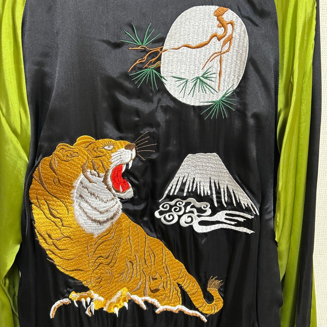 新品　クローズワースト　L 虎　刺繍　スカジャン　ブラック　グリーン