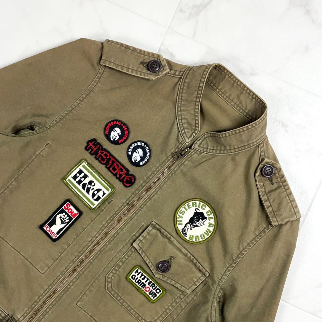ヒステリックグラマー ミリタリーショートジャケット カーキ サイズF*BD949