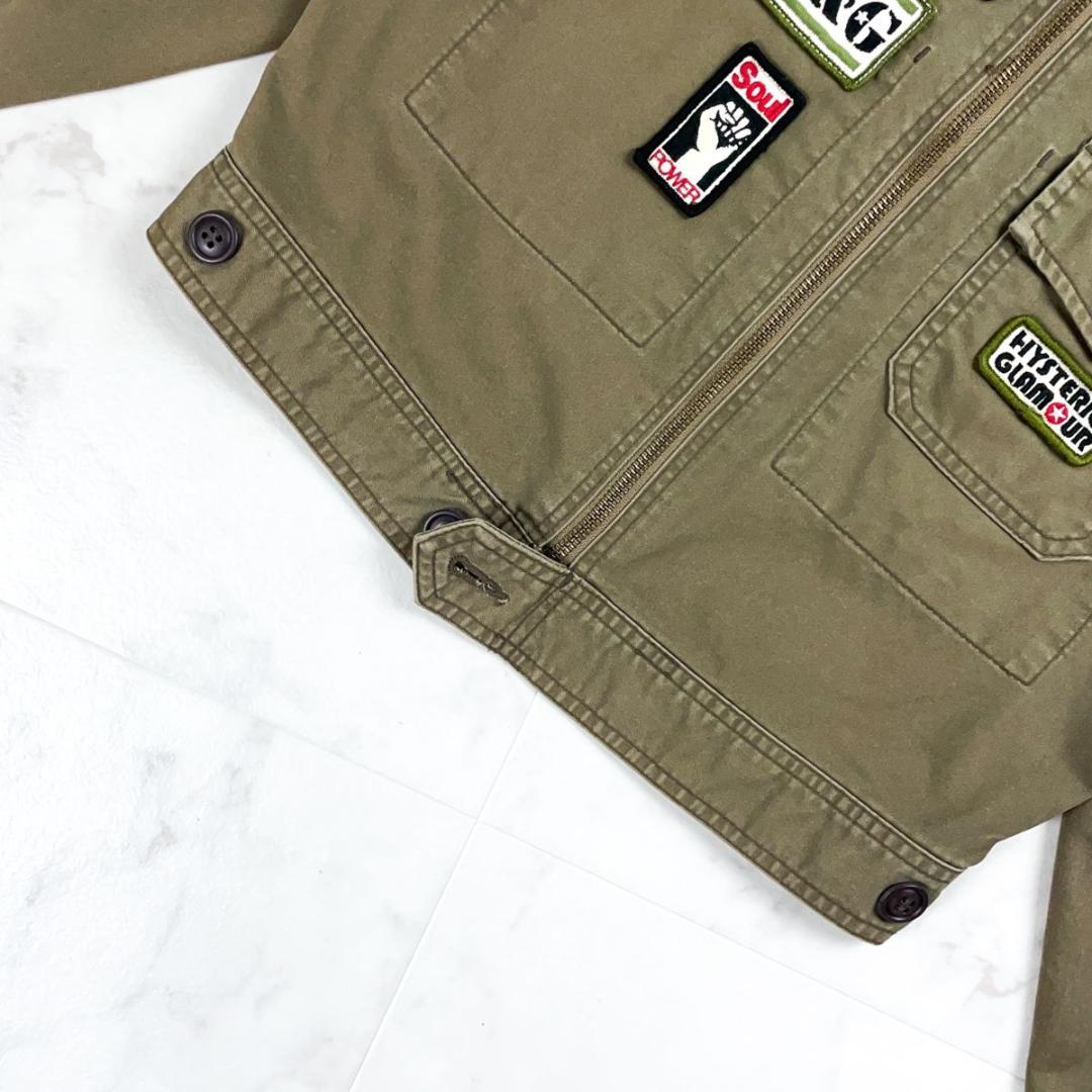 ヒステリックグラマー ミリタリーショートジャケット カーキ サイズF*BD949