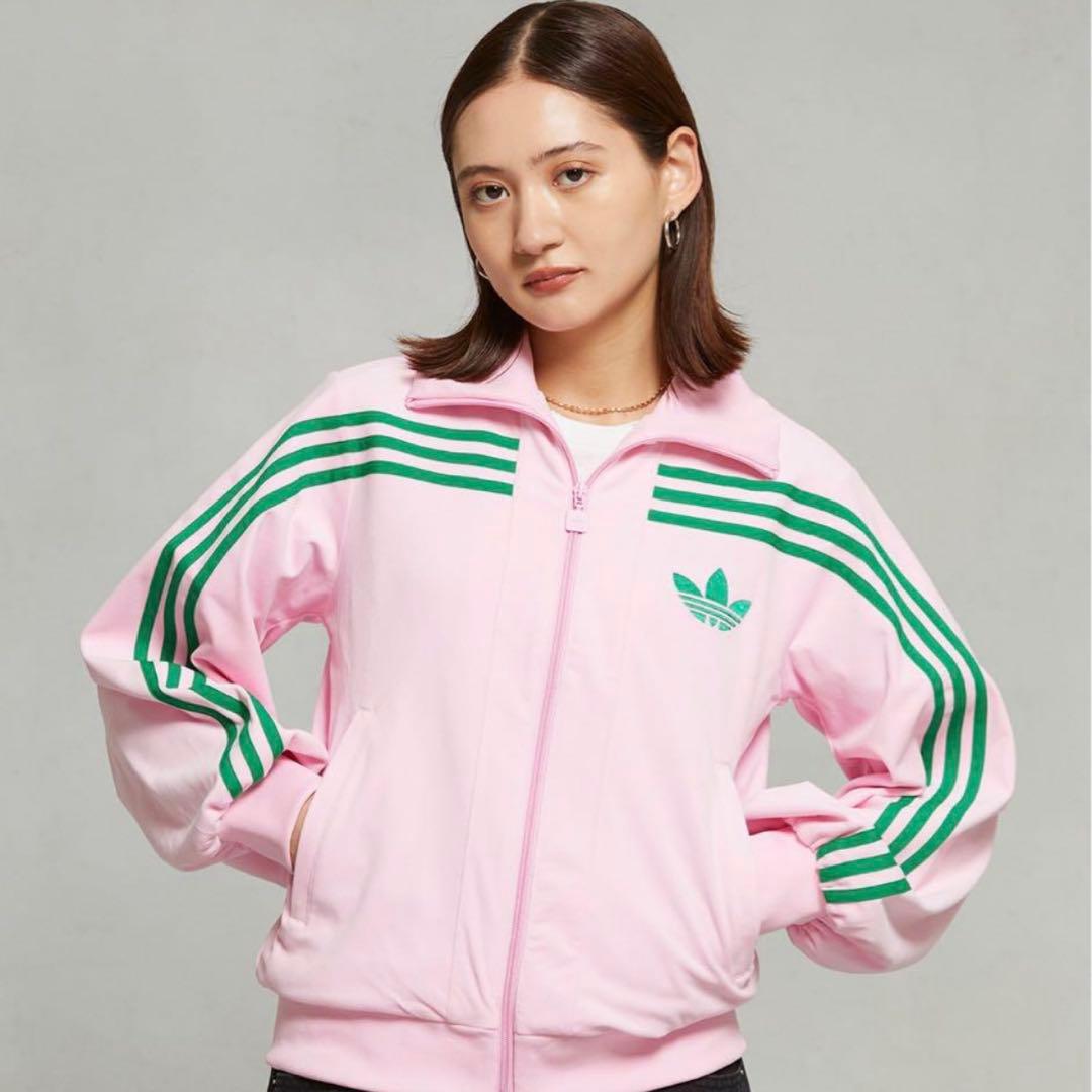 adidas ピンク ベロア トラックジャケット ジャージ