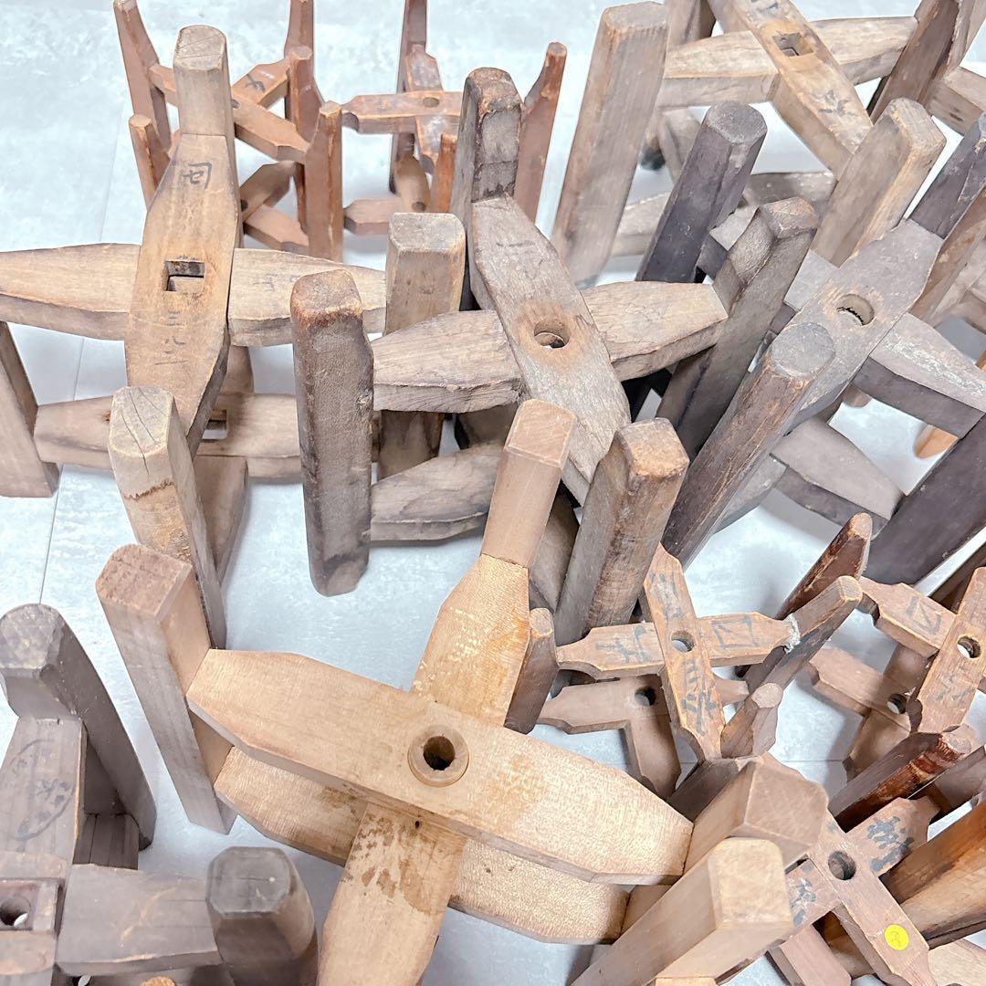 レトロ古民具 木製 糸巻き 木枠 糸車 アンティーク 骨董 30個 セット